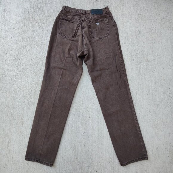 Vintage 90s 'Armani Jeans' blues factory faded brown denim jeans women's size 30 - Picture 3 of 4